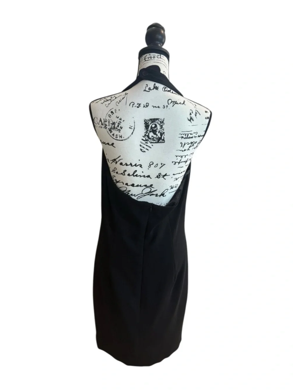 Garfield & Marks Vintage halter dress & Feather Trim Coat black size 8 and 10 - Picture 7 of 14